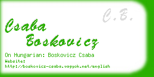 csaba boskovicz business card